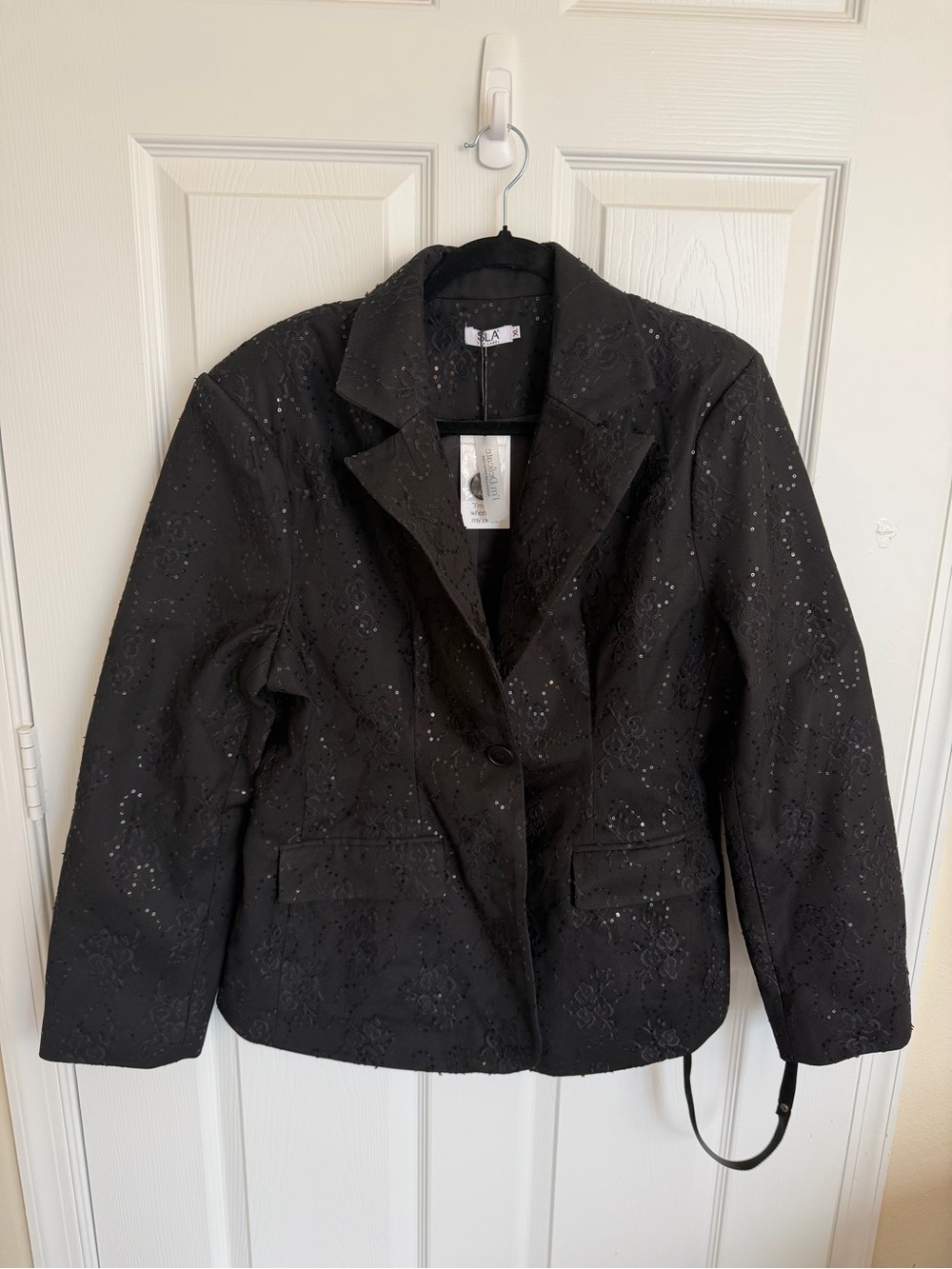 SLA the label sequin lace blazer